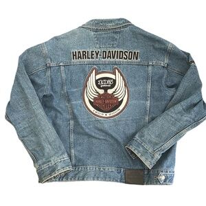 HARLEY-DAVIDSON DENIM JEAN JACKET 105TH ANNIVERYSARY PATCH